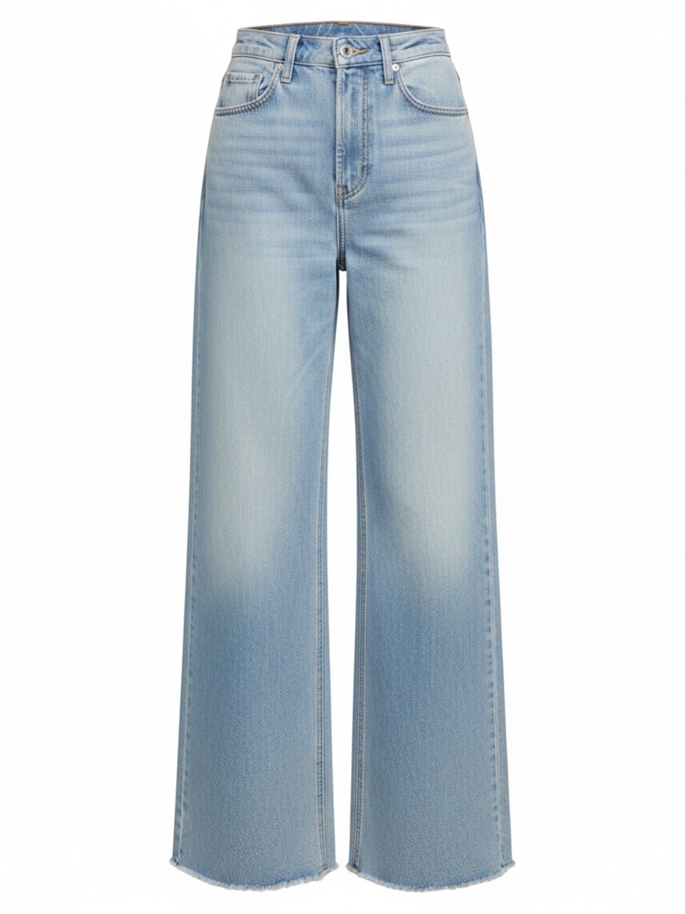 NWOT Vervet Blue High Rise Wide Leg Jeans Light Wash Raw Hem Women’s Size